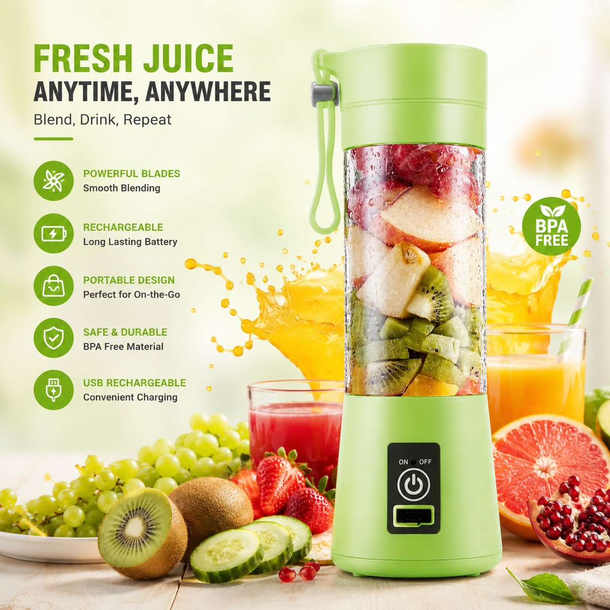 Perfect for Juices, Smoothies & Protein Shakes