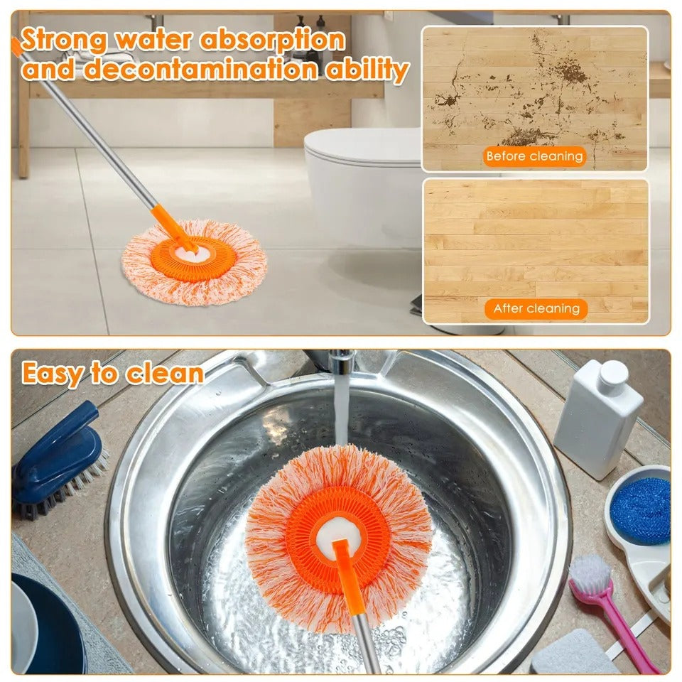 SpinClean Pro — 360° Microfiber Spin Mop with Easy Wringer