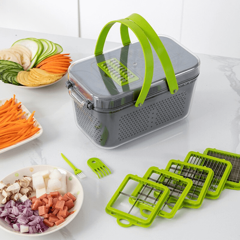 22-in-1 Multifunctional Vegetable Cutter with Storage Basket
