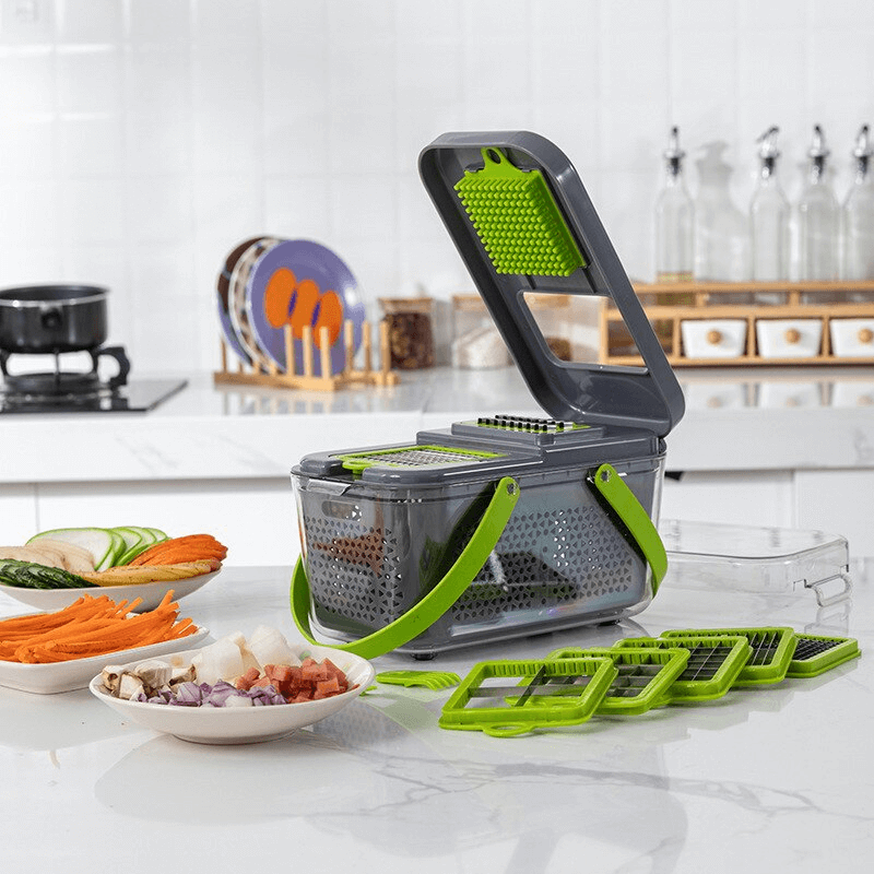 22-in-1 Multifunctional Vegetable Cutter with Storage Basket