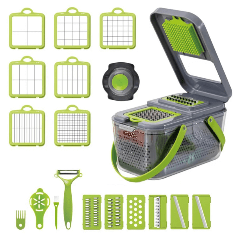 22-in-1 Multifunctional Vegetable Cutter with Storage Basket