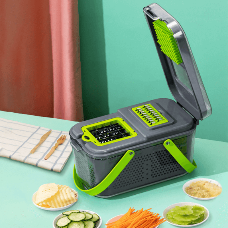 22-in-1 Multifunctional Vegetable Cutter with Storage Basket