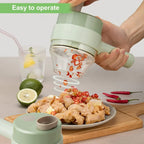 4-in-1 Handheld Electric Vegetable Cutter & Slicer Set