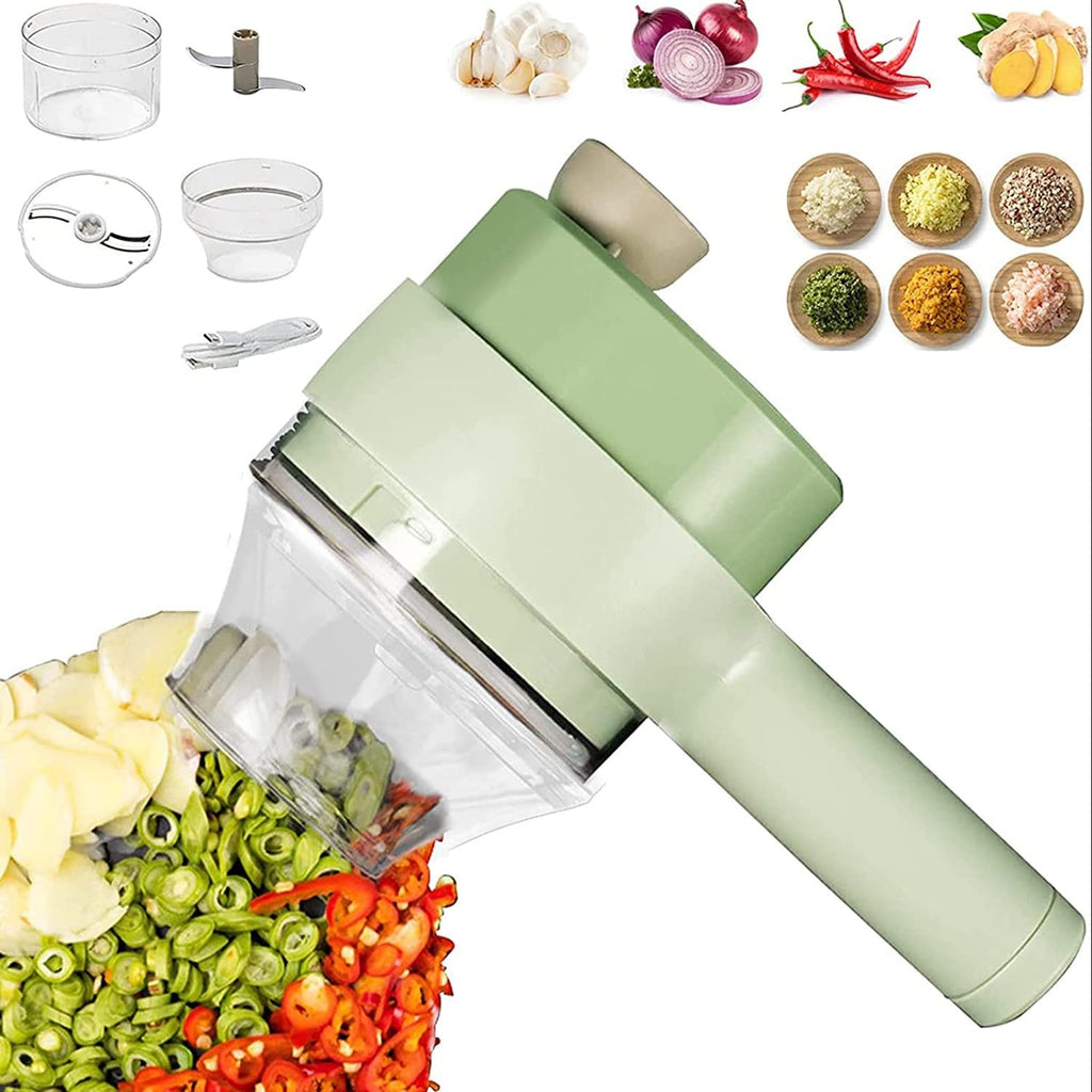 4-in-1 Handheld Electric Vegetable Cutter & Slicer Set