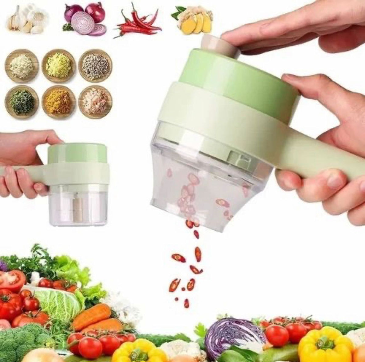 4-in-1 Handheld Electric Vegetable Cutter & Slicer Set