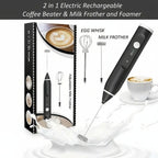 2-in-1 USB Rechargeable Milk Frother & Egg Whisk
