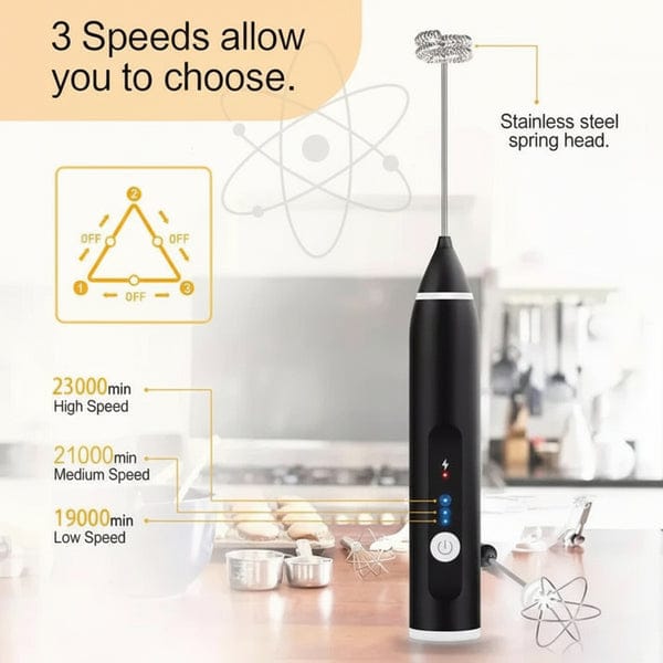 2-in-1 USB Rechargeable Milk Frother & Egg Whisk